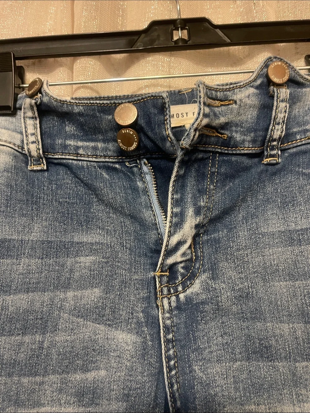 Almost Famous Medium Blue High-Rise Flare Jeans